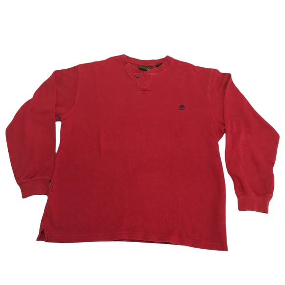 VINTAGE Timberland Long Sleeve Henley Mens Shirt Size Large - Picture 1 of 8